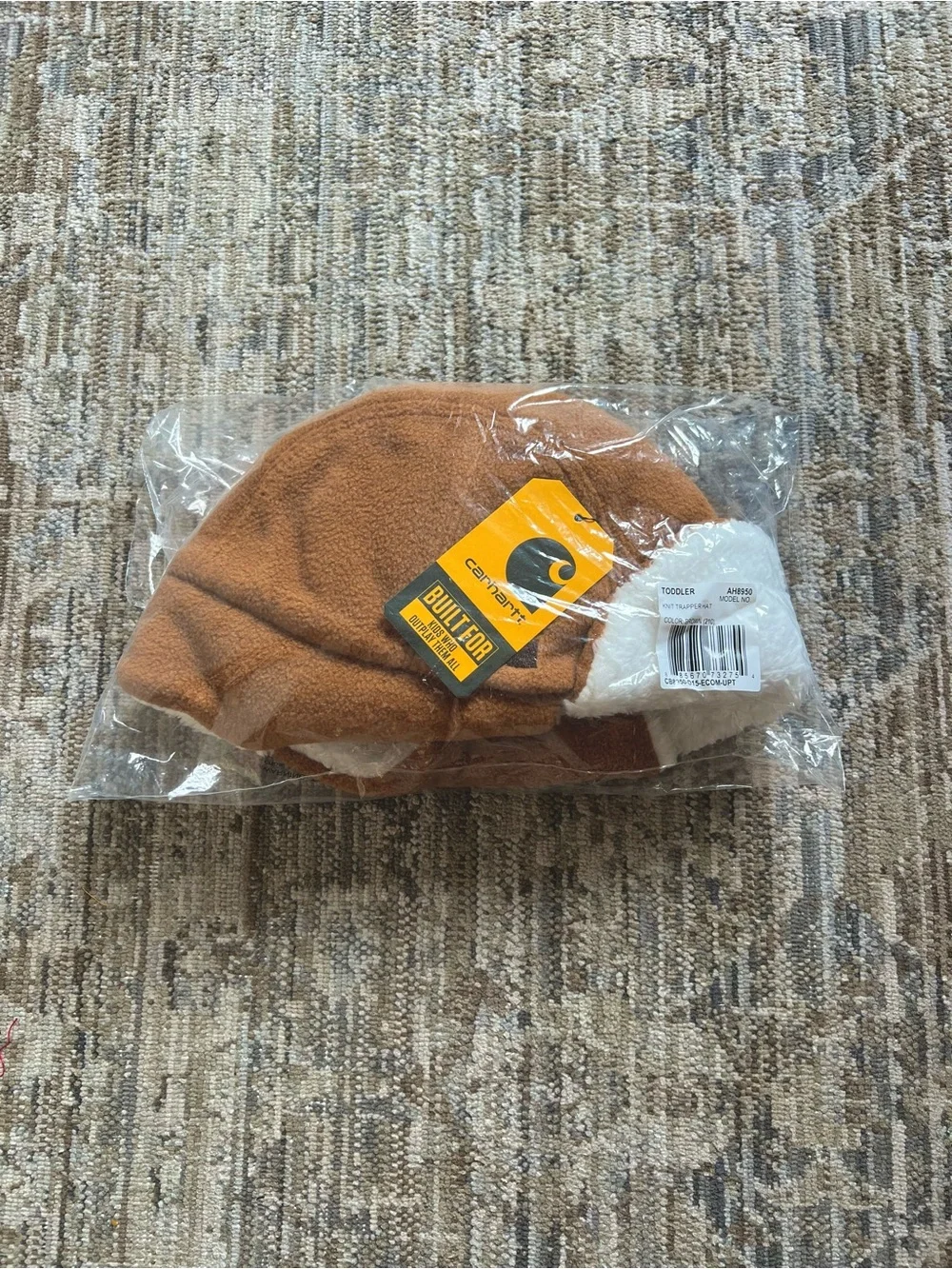 Carhartt Brown Sherpa-Lined Toddler Trapper Hat